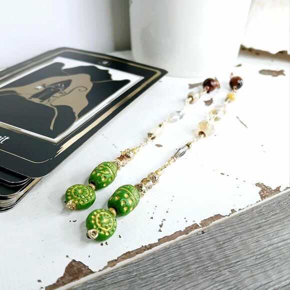 Dowsing Pendulum, Divination Tools, Clay Obsidian Agate Hematite, 1 PC - Picture 7 of 10